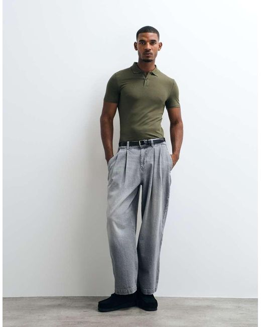 ASOS Green Essentials Muscle Fit Polo for men