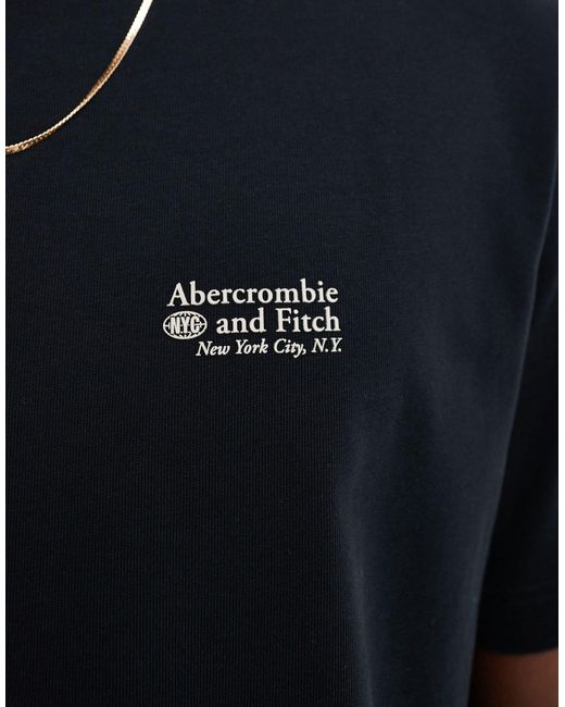 Camiseta negra extragrande con logo pequeño pulido Abercrombie & Fitch de hombre de color Blue