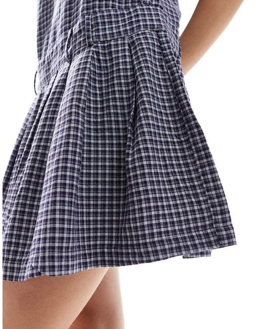 ONLY Geplooide Mouwloze Mini Jurk Met Verlaagde Zoom in het Blue