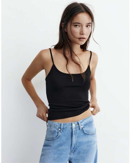 Pull&Bear Black Fine-strap Top