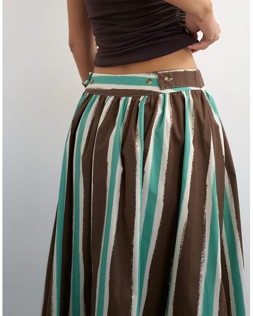 TOPSHOP Brown Co-ord Drop Waist Saloon Maxi Skirt