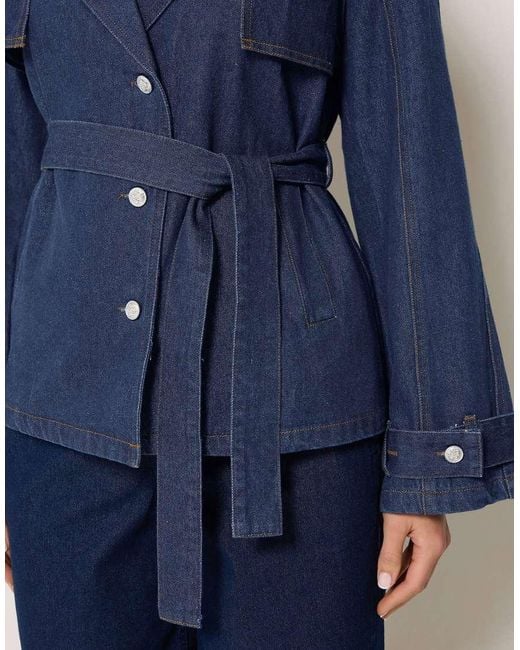 Long Tall Sally Blue Denim Trench Coat
