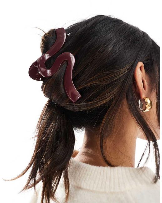 ASOS Red Xl Hair Claw With Wave Detail