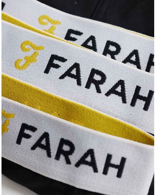 Farah Blue Hummond 3 Pack Jacquard Logo Boxer Shorts for men
