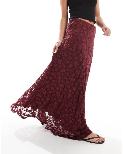 Threadbare Red – maxirock aus spitze
