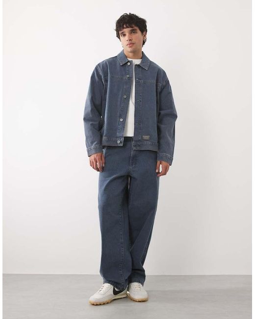 ASOS Blue Loose Straight Jeans for men