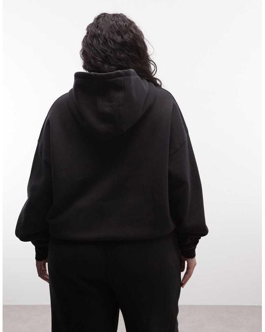 4505 Black Curve Icon Rest Day Heavyweight 440gsm Cotton Cocoon Oversized Hoodie