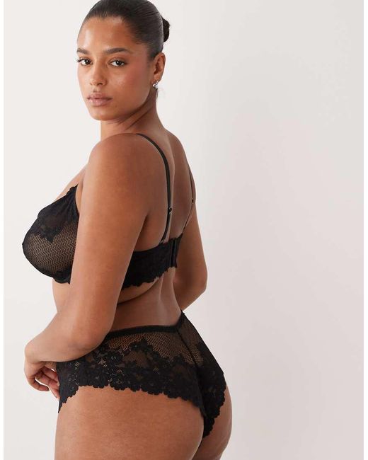 ASOS Black Asos Design Curve Ruby Lace Underwire Bra With Front Closure And Cross Back Detail
