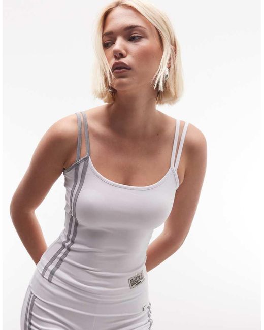 Collusion White Double Stripe Cami Co Ord