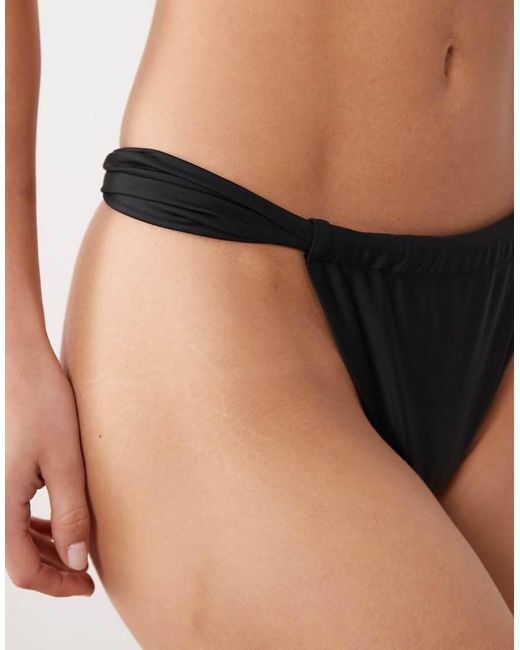 Miss Selfridge Black Mix And Match High Leg Bikini Bottom