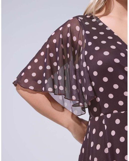 Yours Clothing Purple Polka Dot Wrap Dress