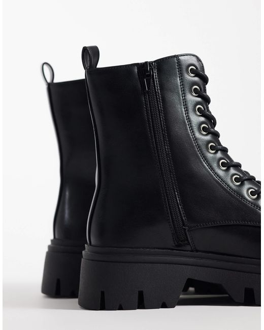 SEQWL Black Twirl chunky schnürstiefel