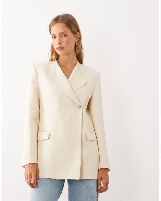 Mango Natural Tailored Blazer