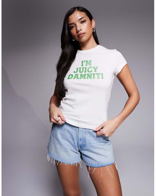 Juicy Couture Green Hilton I'M Juicy Logo T-Shirt