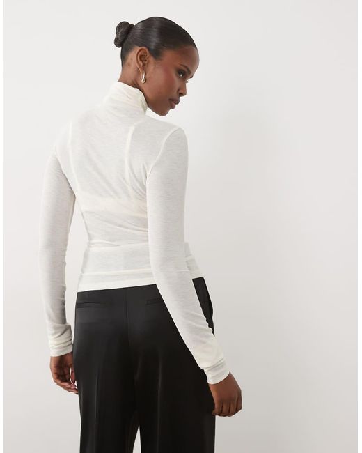 Noughts & Kisses White Sheer High Neck Top