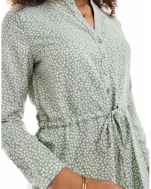 ONLY Green Tie Waist Dress