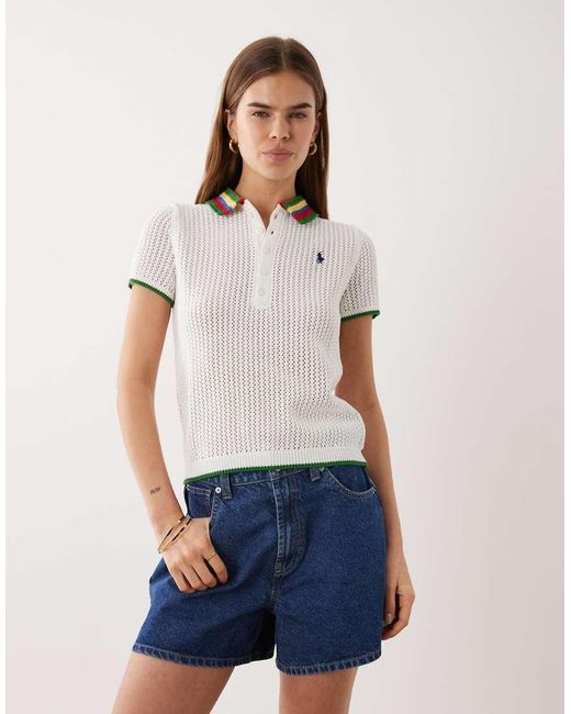 Polo Ralph Lauren White Collared Sweater