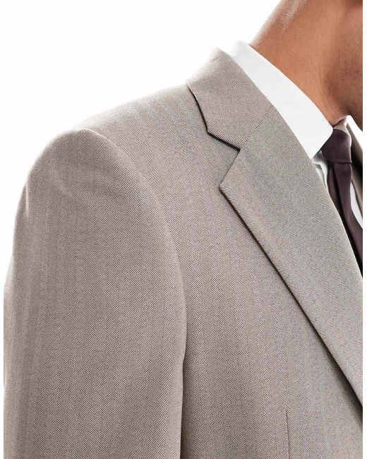 ASOS Gray Wedding Wool Mix Slim Suit Jacket for men