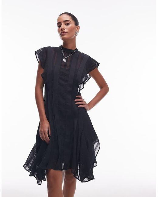 AllSaints Blue Fleur Texture Dress