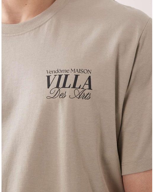 Jack & Jones Natural Oversized T-Shirt With Scenic Backprint for men