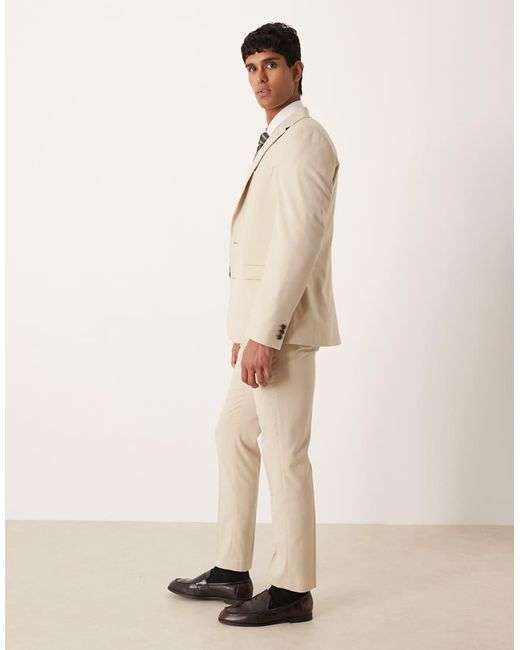 ASOS Natural Slim Suit Pants for men