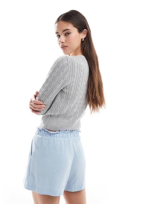 ASOS Blue Linen Look Co-Ord Shorts