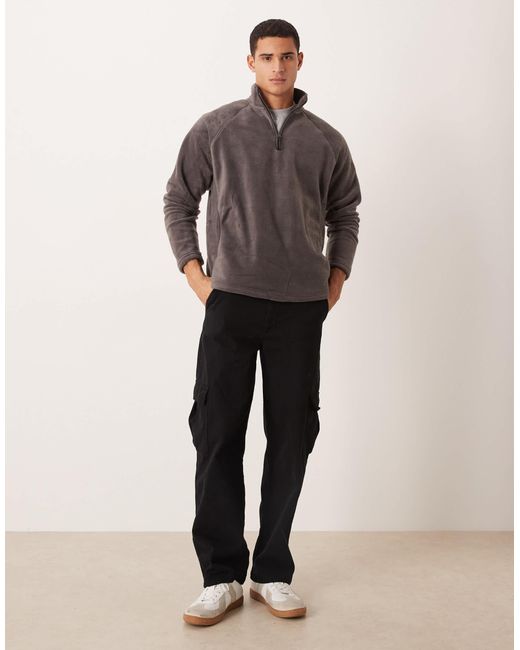 Sweat décontracté en polaire à col cheminée zippé - gris ASOS pour homme en coloris Green