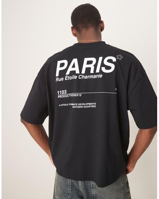 ASOS Black Oversized T-shirt With City Graphic for men