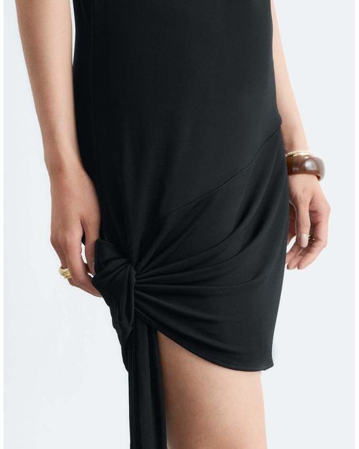 & Other Stories White Jersey Mini Dress With Wrap Tie Detail