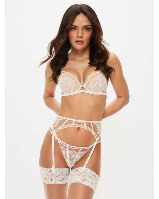 Ann Summers White Bridal Caged Lace Padded Plunge Bra
