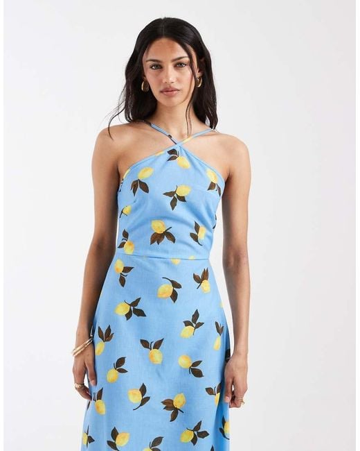 Vero Moda Blue Halter Maxi Dress