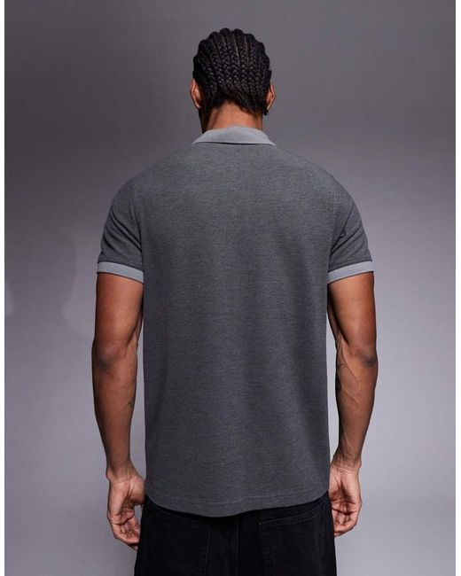 Barbour Gray Cowley Short Sleeve Tipped Logo Polo Shirt for men