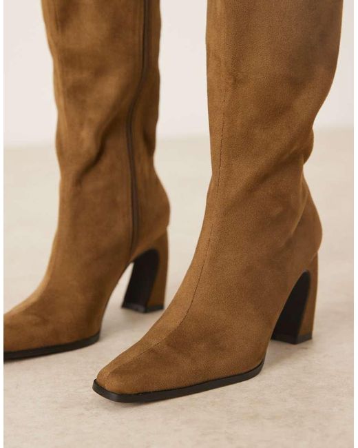 Raid Natural Rosaleen Curved Heel Knee Boots