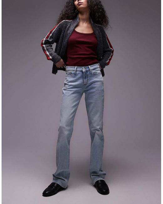 Maddie - jean bootcut évasé à taille mi-haute - délavage ultra clair Tommy Hilfiger en coloris Blue