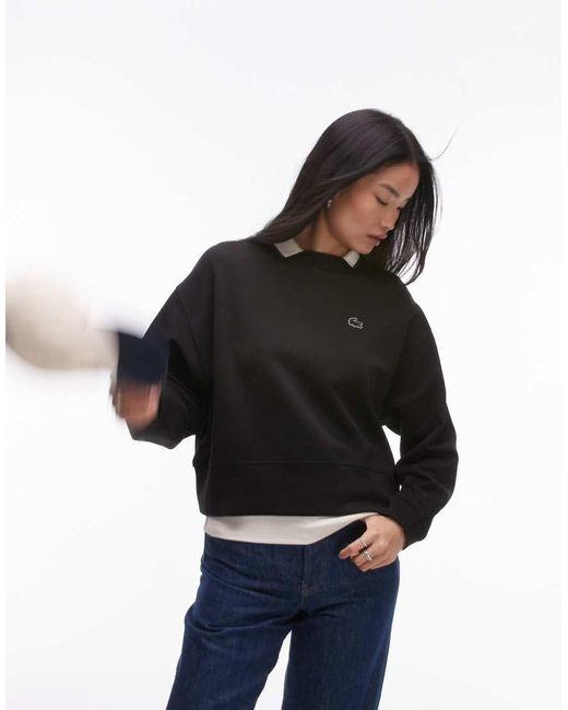 Lacoste Black Active Logo Crewneck Sweatshirt