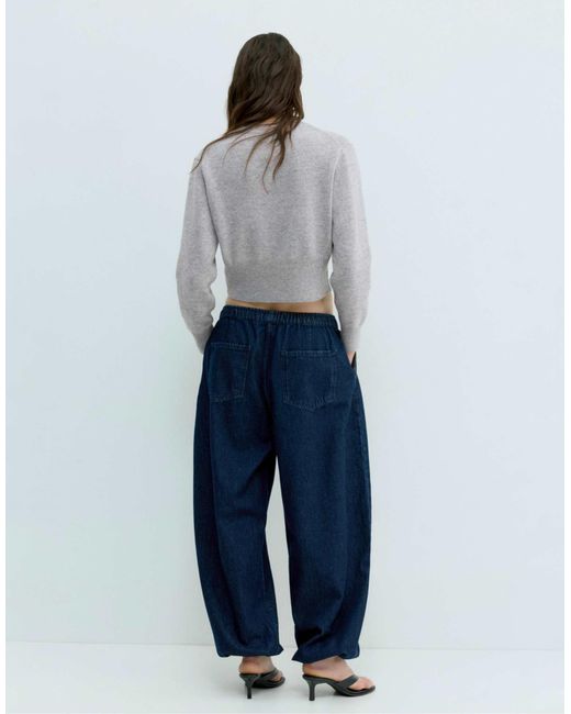 Pull&Bear Blue – kurze strickjacke