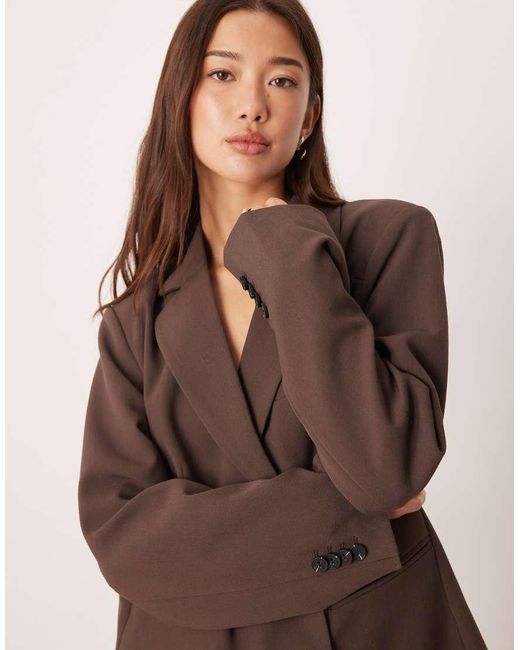 Y.A.S Brown Tailored Double Breasted Blazer Co-ord