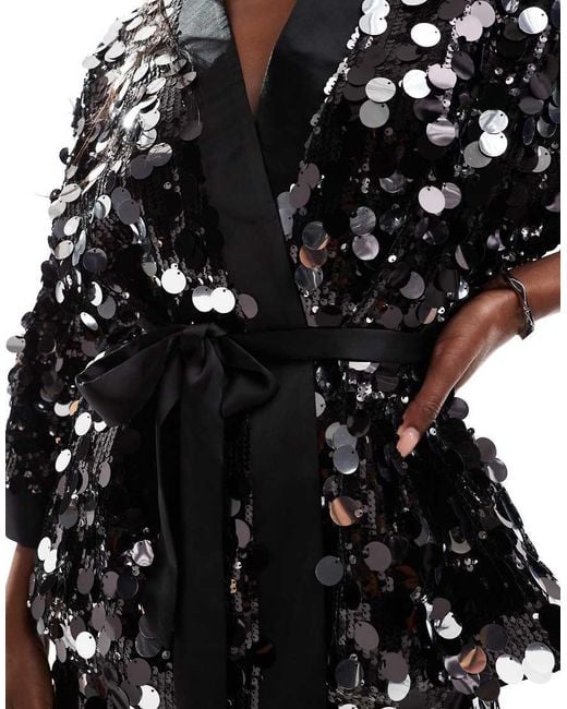 ASOS Black Disco Sequin Kimono