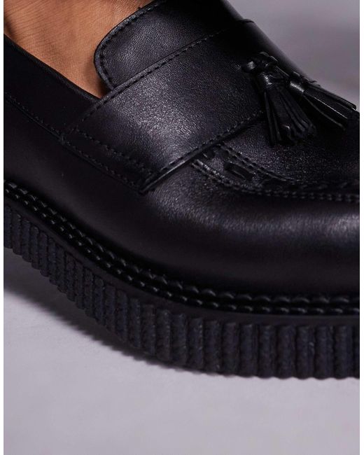 ASOS – creepers-loafer aus em leder in Gray für Herren