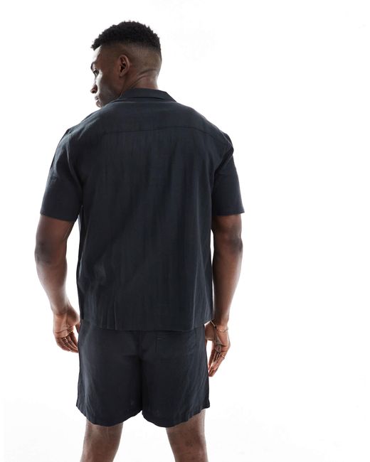 New Look – schlupf-shorts aus leinenmix in Black für Herren