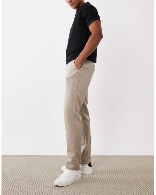 ASOS Natural Smart Slim Fit Trousers for men
