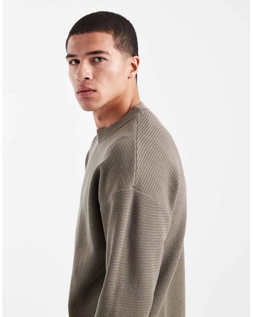 Only & Sons Gray Oversize Fit Crew Neck Knit for men