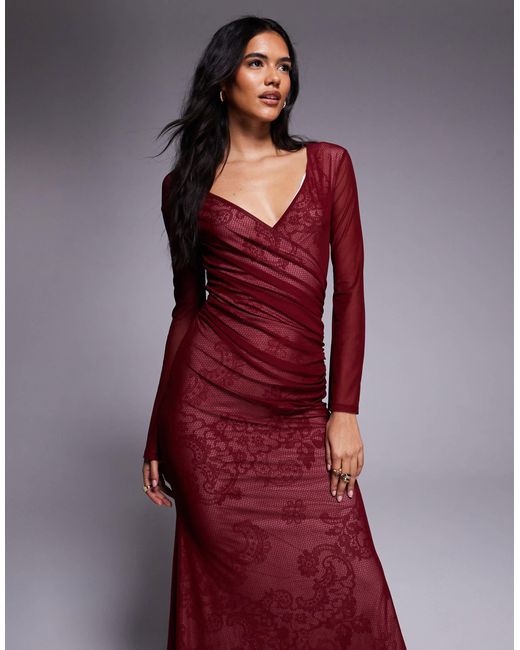 Robe longue doublée ASOS en coloris Red