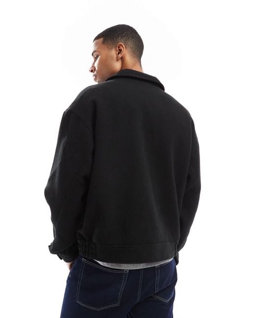 Jack & Jones – harrington-jacke aus wollmix in Black für Herren