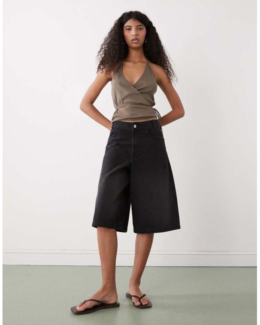 Weekday Black Halter Wrap Top