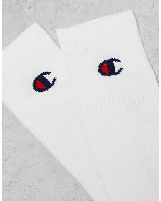 Champion White 3 Pack Crew Socks for men