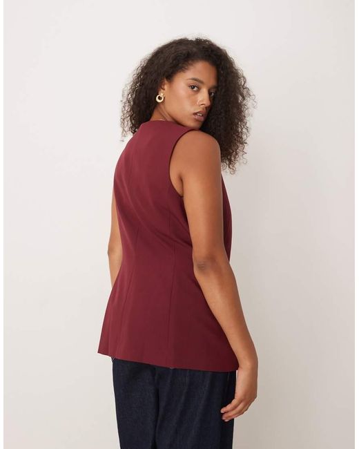 ASOS Curve Tailored High Neck Moulded Hip Waistcoat