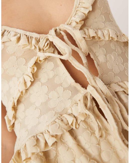 ASOS Natural Frill Detail Tie Front Cami Top