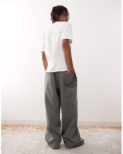 Weekday Gray Co-ord Oversized Wide Leg joggers With Exposed Seam Detail for men