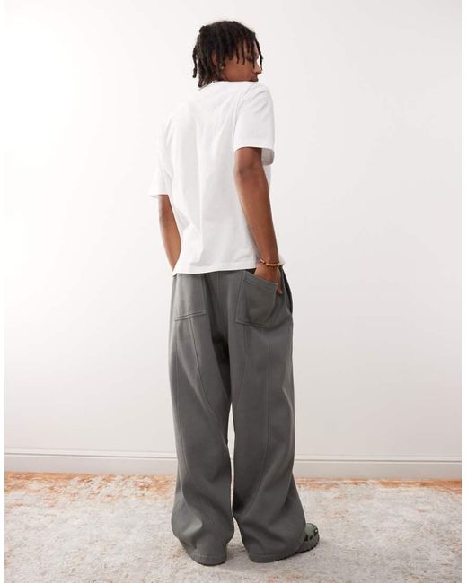 Weekday Oversized Joggingbroek Met Wijde Pijpen En Zichtbare Naad in het Gray voor heren